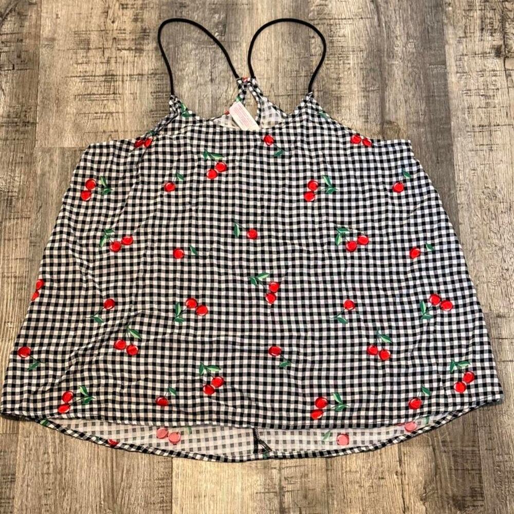 Y2k cherry gingham cami size large